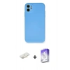 MARSİLYAN™- iPhone 11 Kılıf Ahenk Serisi - Siyah Bilvis 5in1 3D Magic Cam Ekran Koruyucu + Renkli Kamera Lens Koruma Cam - SI