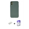 MARSİLYAN™- iPhone 11 Kılıf Ahenk Serisi - Siyah Bilvis 5in1 3D Magic Cam Ekran Koruyucu + Renkli Kamera Lens Koruma Cam - SI
