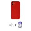 MARSİLYAN™- iPhone 11 Kılıf Ahenk Serisi - Siyah Bilvis 5in1 3D Magic Cam Ekran Koruyucu + Renkli Kamera Lens Koruma Cam - SI