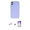 MARSİLYAN™- iPhone 11 Kılıf Ahenk Serisi - Siyah Bilvis 5in1 3D Magic Cam Ekran Koruyucu + Renkli Kamera Lens Koruma Cam - SI