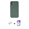 MARSİLYAN™- iPhone 11 Kılıf Ahenk Serisi - Siyah Bilvis 5in1 3D Magic Cam Ekran Koruyucu + Renkli Kamera Lens Koruma Cam - TU