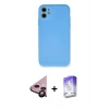 MARSİLYAN™- iPhone 11 Kılıf Ahenk Serisi - Siyah Bilvis 5in1 3D Magic Cam Ekran Koruyucu + Raze Metal Kamera Lens - SH