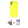 MARSİLYAN™- iPhone 11 Kılıf Ahenk Serisi - Siyah Bilvis 5in1 3D Magic Cam Ekran Koruyucu + Raze Metal Kamera Lens - SH