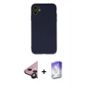MARSİLYAN™- iPhone 11 Kılıf Ahenk Serisi - Siyah Bilvis 5in1 3D Magic Cam Ekran Koruyucu + Raze Metal Kamera Lens - SH