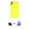 MARSİLYAN™- iPhone 11 Kılıf Ahenk Serisi - Siyah Bilvis 5in1 5D Magic Hayalet Cam Ekran Koruyucu + Kamera Lens Koruma Cam - SF
