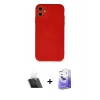 MARSİLYAN™- iPhone 11 Kılıf Ahenk Serisi - Siyah Bilvis 5in1 5D Magic Hayalet Cam Ekran Koruyucu + Kamera Lens Koruma Cam - SF