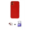 MARSİLYAN™- iPhone 11 Kılıf Ahenk Serisi - Siyah Bilvis 5in1 5D Magic Hayalet Cam Ekran Koruyucu + Pers Alüminyum Kamera Lens - KI