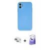 MARSİLYAN™- iPhone 11 Kılıf Ahenk Serisi - Siyah Bilvis 5in1 5D Magic Hayalet Cam Ekran Koruyucu + Pers Alüminyum Kamera Lens - YL