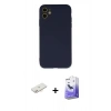 MARSİLYAN™- iPhone 11 Kılıf Ahenk Serisi - Siyah Bilvis 5in1 5D Magic Hayalet Cam Ekran Koruyucu + Renkli Kamera Lens Koruma Cam - YL