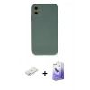 MARSİLYAN™- iPhone 11 Kılıf Ahenk Serisi - Siyah Bilvis 5in1 5D Magic Hayalet Cam Ekran Koruyucu + Renkli Kamera Lens Koruma Cam - YL