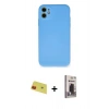 MARSİLYAN™- iPhone 11 Kılıf Ahenk Serisi - Siyah Bilvis Hayalet Cam Ekran Koruyucu + Rainbow Kamera Lens Koruma Cam - KI