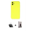 MARSİLYAN™- iPhone 11 Kılıf Ahenk Serisi - Siyah Bilvis Hayalet Cam Ekran Koruyucu + Kamera Lens Koruma Cam - SF