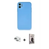 MARSİLYAN™- iPhone 11 Kılıf Ahenk Serisi - Siyah Bilvis Hayalet Cam Ekran Koruyucu + Pers Alüminyum Kamera Lens - YL