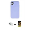 MARSİLYAN™- iPhone 11 Kılıf Ahenk Serisi - Siyah Buffer Cam Ekran Koruyucu + Pers Alüminyum Kamera Lens - YL