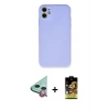 MARSİLYAN™- iPhone 11 Kılıf Ahenk Serisi - Siyah Buffer Cam Ekran Koruyucu + Raze Metal Kamera Lens - KI