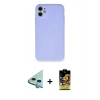 MARSİLYAN™- iPhone 11 Kılıf Ahenk Serisi - Siyah Buffer Cam Ekran Koruyucu + Raze Metal Kamera Lens - MI