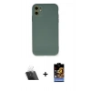 MARSİLYAN™- iPhone 11 Kılıf Ahenk Serisi - Siyah Buffer Hayalet Cam Ekran Koruyucu + Kamera Lens Koruma Cam - SF