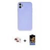 MARSİLYAN™- iPhone 11 Kılıf Ahenk Serisi - Siyah Buffer Hayalet Cam Ekran Koruyucu + Pers Alüminyum Kamera Lens - KI
