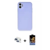 MARSİLYAN™- iPhone 11 Kılıf Ahenk Serisi - Siyah Buffer Hayalet Cam Ekran Koruyucu + Pers Alüminyum Kamera Lens - LT