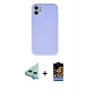 MARSİLYAN™- iPhone 11 Kılıf Ahenk Serisi - Siyah Buffer Hayalet Cam Ekran Koruyucu + Raze Metal Kamera Lens - MI