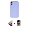 MARSİLYAN™- iPhone 11 Kılıf Ahenk Serisi - Siyah Buffer Hayalet Cam Ekran Koruyucu + Raze Metal Kamera Lens - SH