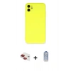MARSİLYAN™- iPhone 11 Kılıf Ahenk Serisi - Siyah Joko Magic 5D Cam + Pers Alüminyum Kamera Lens - KI