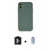 MARSİLYAN™- iPhone 11 Kılıf Ahenk Serisi - Siyah Joko Magic 5D Cam + PVD Metal Kamera Lens - MI