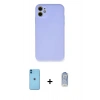 MARSİLYAN™- iPhone 11 Kılıf Ahenk Serisi - Siyah Joko Magic 5D Cam + Neon Fosforlu Kamera Lens - MI