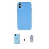 MARSİLYAN™- iPhone 11 Kılıf Ahenk Serisi - Siyah Joko Magic 5D Cam + Neon Fosforlu Kamera Lens - MI
