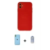 MARSİLYAN™- iPhone 11 Kılıf Ahenk Serisi - Siyah Joko Magic 5D Cam + Neon Fosforlu Kamera Lens - YL