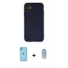 MARSİLYAN™- iPhone 11 Kılıf Ahenk Serisi - Siyah Joko Magic 5D Cam + Neon Fosforlu Kamera Lens - YL