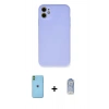 MARSİLYAN™- iPhone 11 Kılıf Ahenk Serisi - Siyah Joko Magic 5D Cam + Neon Fosforlu Kamera Lens - YL