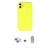 MARSİLYAN™- iPhone 11 Kılıf Ahenk Serisi - Siyah Joko Magic 5D Cam + Pers Alüminyum Kamera Lens - GI