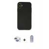 MARSİLYAN™- iPhone 11 Kılıf Ahenk Serisi - Siyah Joko Magic 5D Cam + Pers Alüminyum Kamera Lens - GI