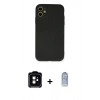 MARSİLYAN™- iPhone 11 Kılıf Ahenk Serisi - Siyah Joko Magic 5D Cam + PVD Metal Kamera Lens - TU