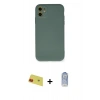MARSİLYAN™- iPhone 11 Kılıf Ahenk Serisi - Siyah Joko Magic 5D Cam + Rainbow Kamera Lens Koruma Cam - KI