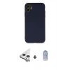 MARSİLYAN™- iPhone 11 Kılıf Ahenk Serisi - Siyah Joko Magic 5D Cam + Raze Metal Kamera Lens - GS