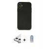 MARSİLYAN™- iPhone 11 Kılıf Ahenk Serisi - Siyah Joko Magic 5D Cam + Raze Metal Kamera Lens - GS