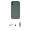 MARSİLYAN™- iPhone 11 Kılıf Ahenk Serisi - Siyah Joko Magic 5D Cam + Renkli Kamera Lens Koruma Cam - SI