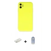 MARSİLYAN™- iPhone 11 Kılıf Ahenk Serisi - Siyah Joko Magic 5D Cam + Renkli Kamera Lens Koruma Cam - SI