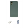 MARSİLYAN™- iPhone 11 Kılıf Ahenk Serisi - Siyah Joko Magic 5D Cam + Renkli Kamera Lens Koruma Cam - YL