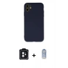 MARSİLYAN™- iPhone 11 Kılıf Ahenk Serisi - Siyah Joko Magic 5D Cam + Siyah PVD Metal Kamera Lens
