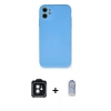 MARSİLYAN™- iPhone 11 Kılıf Ahenk Serisi - Siyah Joko Magic 5D Cam + Siyah PVD Metal Kamera Lens