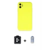 MARSİLYAN™- iPhone 11 Kılıf Ahenk Serisi - Siyah Joko Magic 5D Cam + Siyah PVD Metal Kamera Lens