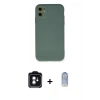 MARSİLYAN™- iPhone 11 Kılıf Ahenk Serisi - Siyah Joko Magic 5D Cam + PVD Metal Kamera Lens - YL