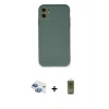 MARSİLYAN™- iPhone 11 Kılıf Ahenk Serisi - Siyah Joko Magic 5D Hayalet Cam + Pers Alüminyum Kamera Lens - GI