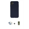 MARSİLYAN™- iPhone 11 Kılıf Ahenk Serisi - Siyah Joko Magic 5D Hayalet Cam + Pers Alüminyum Kamera Lens - GI