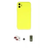 MARSİLYAN™- iPhone 11 Kılıf Ahenk Serisi - Siyah Joko Magic 5D Hayalet Cam + Pers Alüminyum Kamera Lens - KI