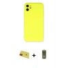MARSİLYAN™- iPhone 11 Kılıf Ahenk Serisi - Siyah Joko Magic 5D Hayalet Cam + Rainbow Kamera Lens Koruma Cam - KI