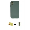 MARSİLYAN™- iPhone 11 Kılıf Ahenk Serisi - Siyah Joko Magic 5D Hayalet Cam + Rainbow Kamera Lens Koruma Cam - KI
